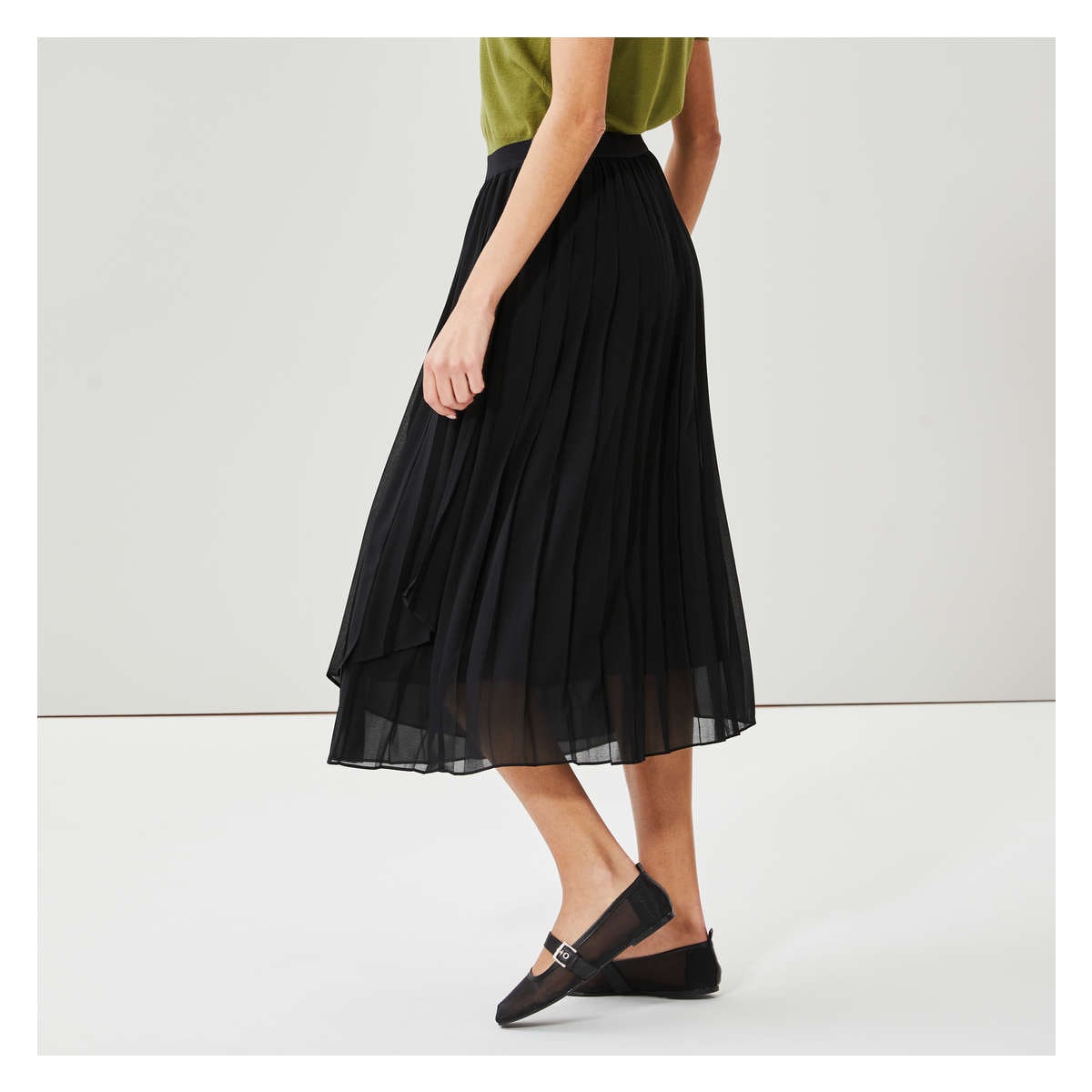 Pleated Skirt in JF Black from Joe Fresh